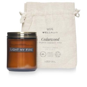 An image of Marketing Wellmark Cedar Wood Scented Candle Medium