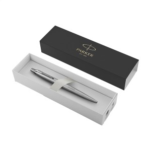 An image of Parker Jotter Steel Ballpoint Pen - Blue Ink