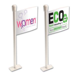 An image of White Promotional Conference Desk Flags - Sample