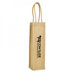 An image of Collapsible Jute Wine Bottle Bag