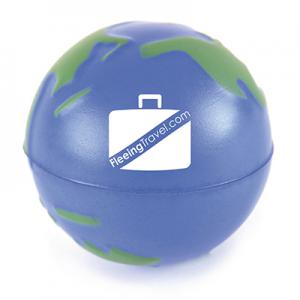 An image of Branded Globe Shaped Stress Ball - Sample