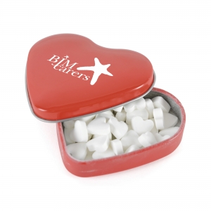 An image of Printed Heart Shaped Mint Tin - Sample